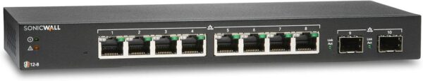 SonicWall SWS12-8 Managed Switch with 1YR 24x7 Dynamic Support