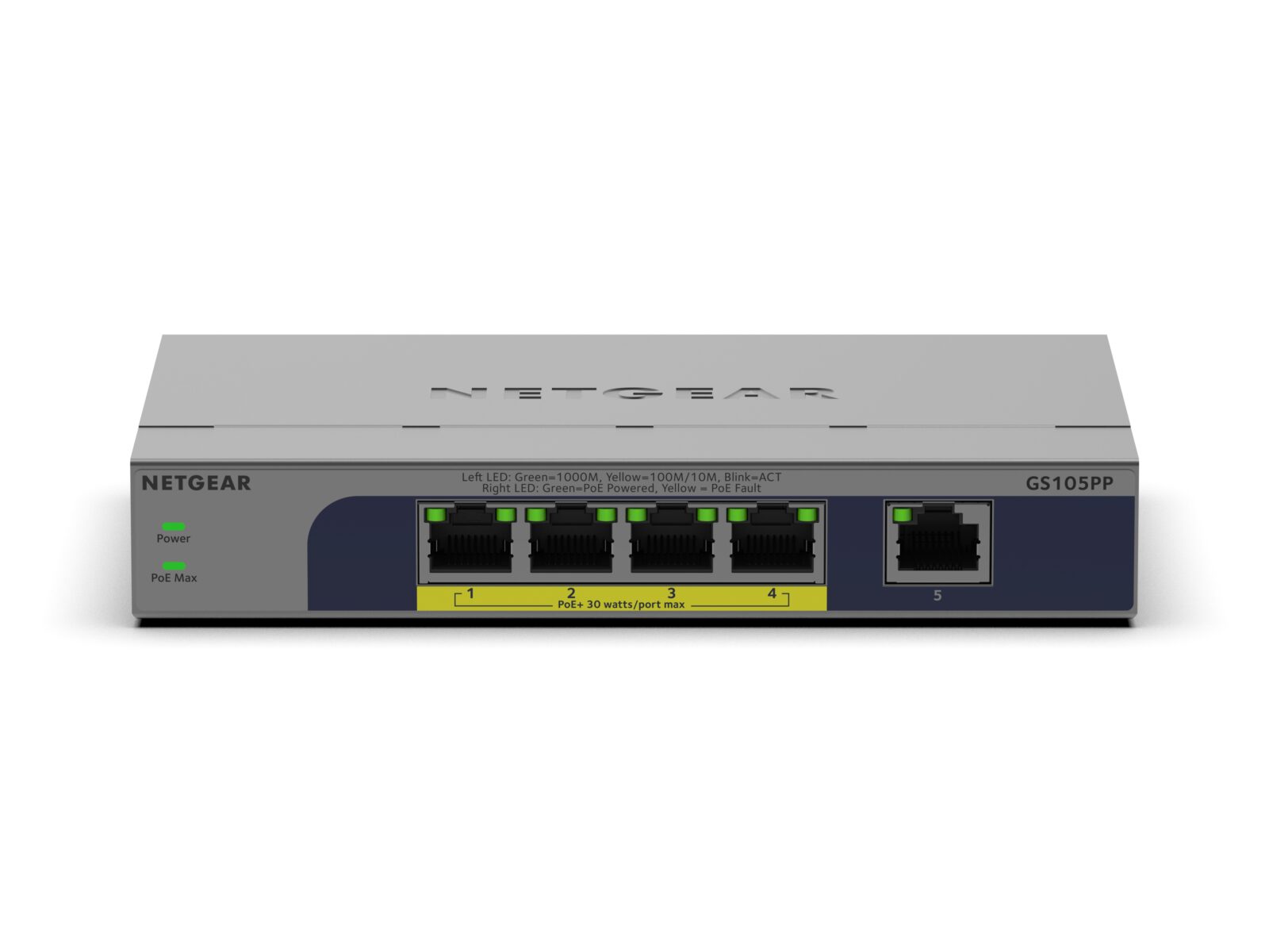 NETGEAR GS105PPv3 5-Port Gigabit Ethernet Unmanaged PoE+ Switch - Image 3