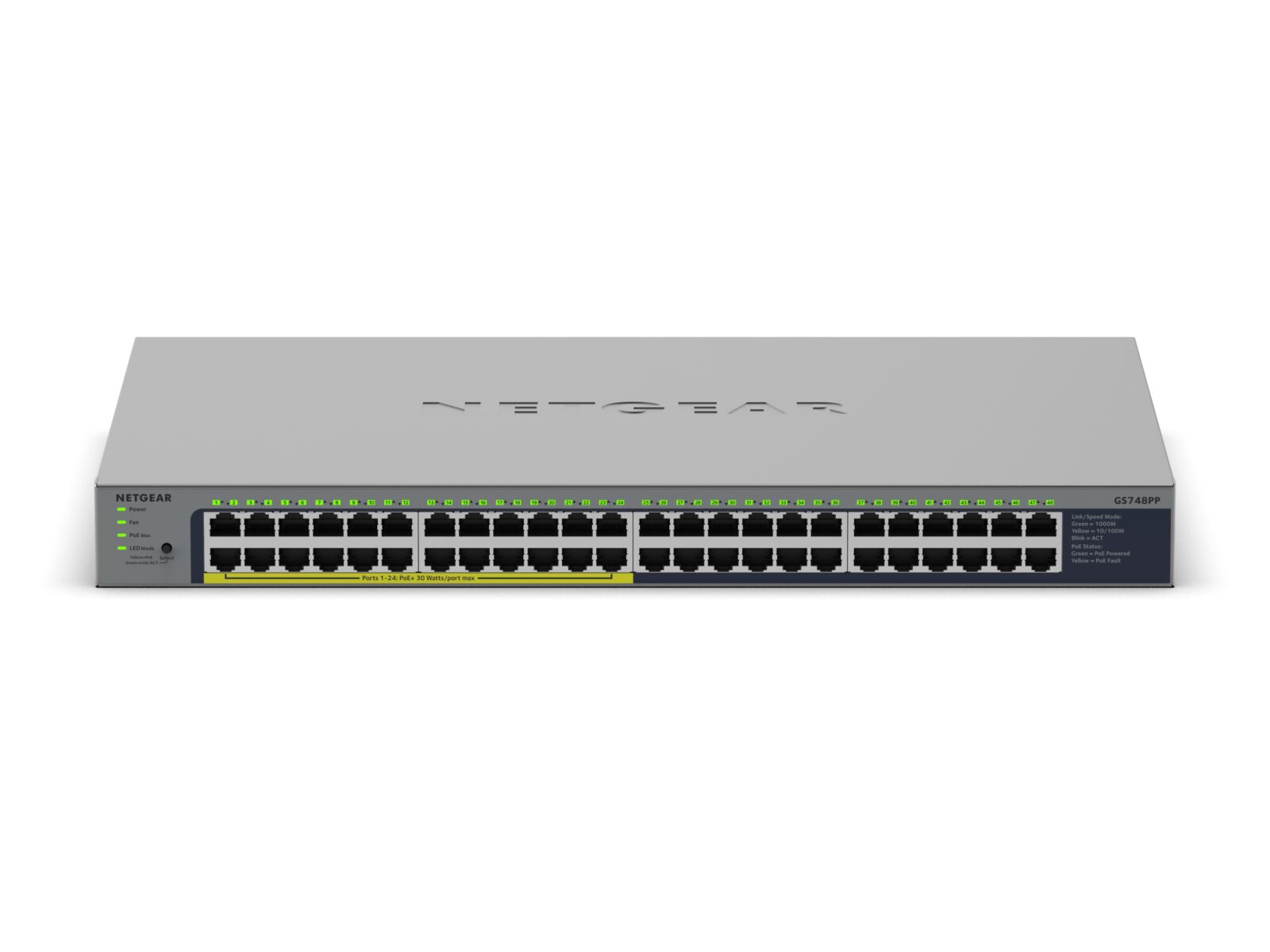 NETGEAR GS748PP 48-Port Gigabit Ethernet Unmanaged PoE+ Switch - Image 2