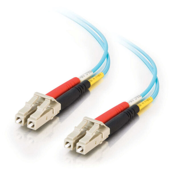C2G 1m LC-LC 10Gb 50/125 OM3 Duplex Multimode PVC Fiber Optic Cable - Aqua