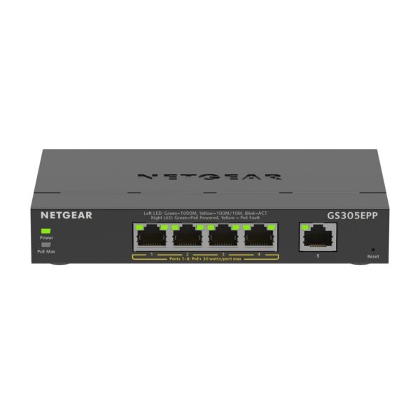 NETGEAR GS305EPP 5-Port High Power PoE+ Gigabit Ethernet Plus Switch (120W)