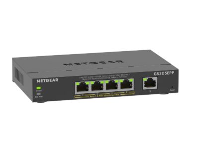 NETGEAR GS305EPP 5-Port High Power PoE+ Gigabit Ethernet Plus Switch (120W)