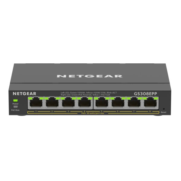 NETGEAR GS308EPP 8-Port PoE+ Gigabit Ethernet Plus Switch (123W)